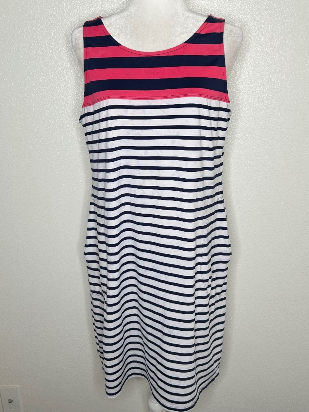 Tommy Bahama Womens Striped Swim Tank Dress Coverup Size L Pockets - Picture 1 of 10